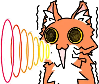 😈 tier, fuchs, cartoon, orange, überrascht, schallwellen whatsapp sticker