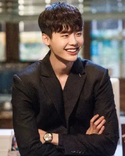 🤣 Lee Jong-suk attore, coreano, sorriso, completo telegram sticker
