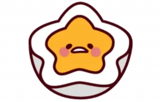 🥞 uovo, kawaii, carino, cibo, stella, cartone animato whatsapp sticker