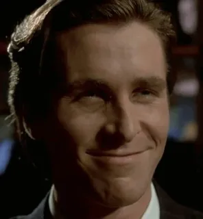 😊 Patrick Bateman American Psycho american psycho, patrick bateman, christian bale, film, charakter telegram sticker