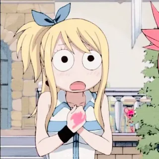 🎏 Lucy Heartfilia Fairy Tail Anime, Fairy Tail, Lucy Heartfilia, sorprendido/a, Dibujos animados whatsapp sticker