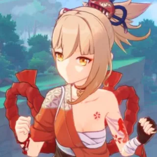 🎇 Yoimiya Genshin Impact Anime, Videogioco, Yoimiya, Genshin Impact, Personaggio, Femmina telegram sticker
