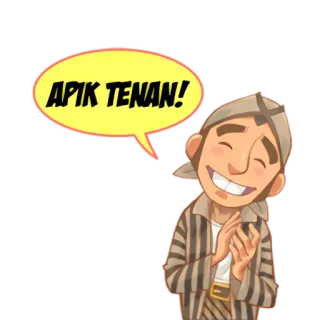 👍 APIK TENAN! Kartun, Karakter, Budaya Indonesia, Senang, Pakaian tradisional telegram sticker