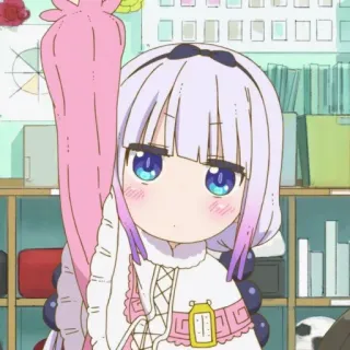 ☁️ Kanna Kamui Miss Kobayashi's Dragon Maid Anime, Drago, Carino, Kanna Kamui, Kawaii telegram sticker