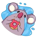 😭 coala, donut, chorando, desenho animado, fofo, triste telegram sticker