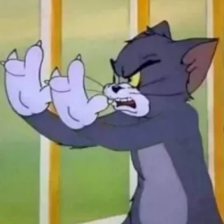 🙈 Tom Cat Tom and Jerry Cartoon, Kat, Grappig, Meme, Boos whatsapp sticker