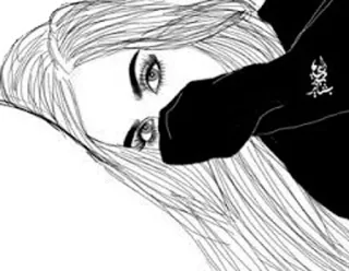 😴 girl, anime, manga, long hair, portrait whatsapp sticker