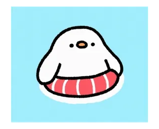 🐣 burung, imut, kartun, hewan, karakter, kolam, berenang, ban telegram sticker