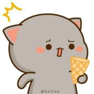 😕 @hotlve cartoon, cat, ice cream, cute telegram sticker