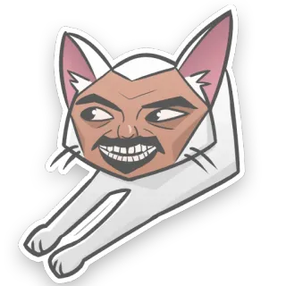 😏 cat, funny, meme, weird, face telegram sticker
