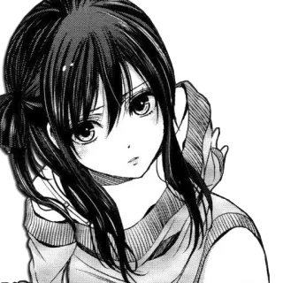 ♥ Manga, Anime, Fille, Portrait, Japonais, Illustration, Dessin animé whatsapp sticker