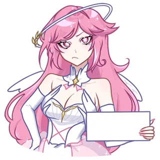 🚫 Anime, Sticker, Roze haar, Meisje, Cartoon, Engel telegram sticker
