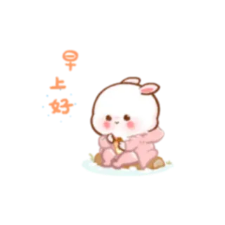 ⛅ królik, słodki, kreskówka, zwierzę, kawaii whatsapp sticker