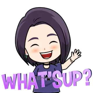 👋 WHAT'S UP? greeting, hello, cartoon, friendly, waving telegram sticker