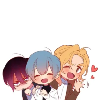💞 动漫, Q版, 可爱, 朋友, 卡通, 卡哇伊 whatsapp sticker