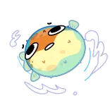 😵‍💫 魚, フグ, 海, 海, かわいい, マンガ, 動物 whatsapp sticker