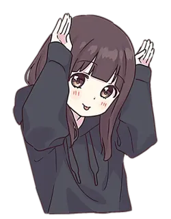 🐰 anime girl, cute, hoodie, kawaii, cartoon, manga, female telegram sticker