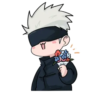 🤗 Satoru Gojo Jujutsu Kaisen anime, flowers, cute, manga, gojo, satoru whatsapp sticker