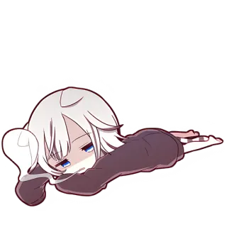 🤒 Anime, Cô gái, Dễ thương, Ngủ, Chibi, Kawaii, Mệt mỏi telegram sticker