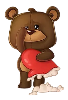 🐻 orsacchiotto, triste, piangendo, cuore, peluche, cartone animato, emozioni whatsapp sticker