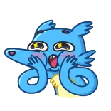 🤩 漫画, 動物, 青, 犬, 興奮, びっくり telegram sticker