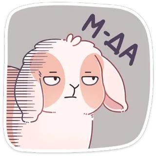 😐 М-да coelho, humor, fofo, animal, ilustração whatsapp sticker