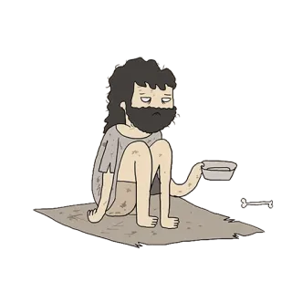 🔪 mendiant, sans-abri, pauvreté, déprimé, dessin animé telegram sticker