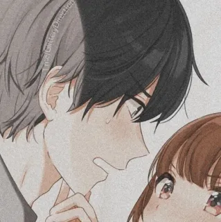 🌻 anime, couple, romance, cartoon, drawing telegram sticker