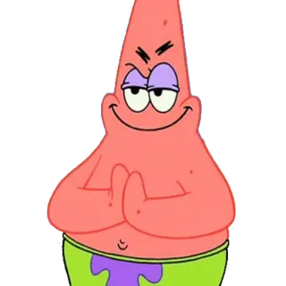 😏 Patrick Star SpongeBob SquarePants patrick, seestern, böse, spongebob, cartoon, plant whatsapp sticker