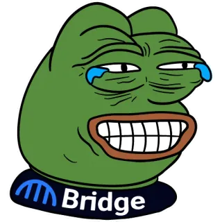 😂 Pepe the Frog Bridge Pepe the Frog, meme, internet meme, frog, Bridge telegram sticker