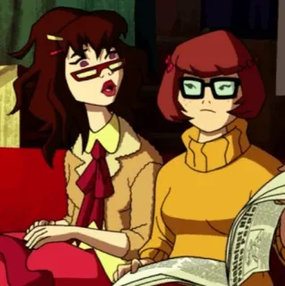 🐶 Velma Dinkley Scooby-Doo velma, scooby-doo, mystery, cartoon, glasses telegram sticker
