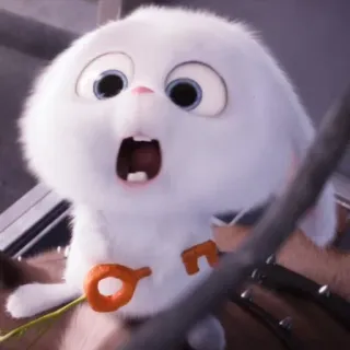 🐰 Snowball The Secret Life of Pets coelho, coelhinho, desenho animado, animal, branco whatsapp sticker
