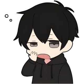 🥱 cartoon, anime, tired, bored, chibi, cute, exhausted telegram sticker