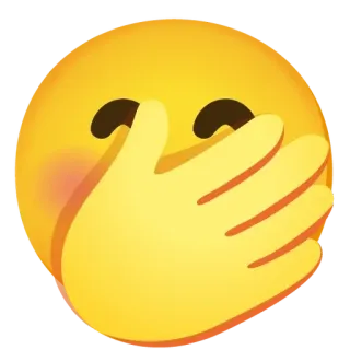🤭 Biểu tượng cảm xúc, Úp mặt, Thất vọng, Xấu hổ, Bàn tay, Màu vàng, Phản ứng telegram sticker