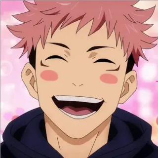🙂 Yuji Itadori Jujutsu Kaisen anime, manga, character, smiling, portrait, anime boy, jujutsu kaisen whatsapp sticker