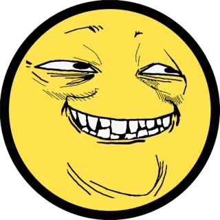 😁 Meme, Visage, Internet, Drôle, Humour, Expression, Trollface telegram sticker