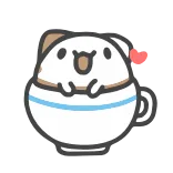 🥰 animal, cup, coffee, cute, kawaii whatsapp sticker