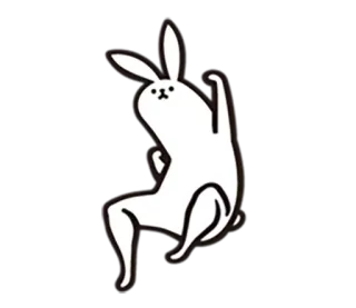 🙋 lapin, lapinou, autocollant, dessin animé, animal, mignon whatsapp sticker