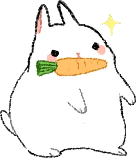 😠 Hase, Kaninchen, Karotte, Süß, Tier, Aufkleber telegram sticker