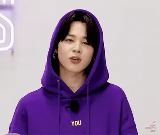 🙂 YOU kpop, jimin, bts, k-pop, celebridad, sudadera con capucha morada telegram sticker