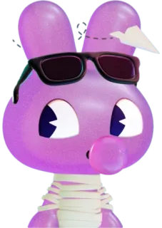 🙄 coelho, desenho animado, óculos de sol, balão, adesivo, engraçado telegram sticker