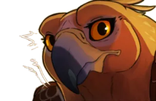 👁 pássaro, fantasia, criatura, desenho animado, ilustração whatsapp sticker