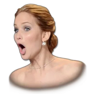 😯 Jennifer Lawrence, shock, celebrity, sticker, open mouth, surprised telegram sticker