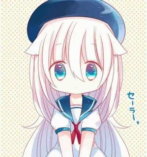 🌙 セーラー。 アニメ, 女の子, セーラー, 可愛い, ちび, 青, 帽子, イラスト telegram sticker