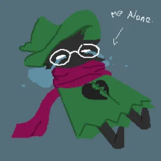 😭 Ralsei Deltarune me Alone. triste, llorando, RPG, arte digital, videojuego telegram sticker