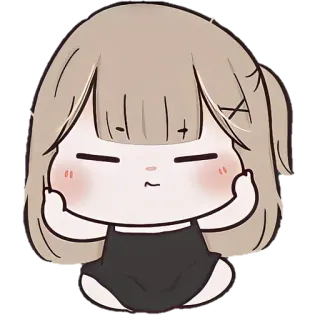 🐼 Kartun, Lucu, Gadis, Chibi, Blush, Ilustrasi telegram sticker