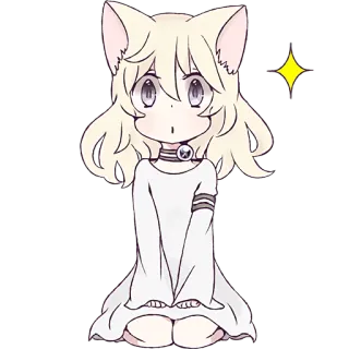 🤩 Anime, Katzenmädchen, Süß, Manga, Kawaii, Glitzer telegram sticker