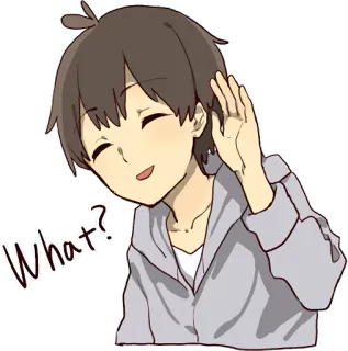 ❓ What? Anime, Pytanie, Chłopak, Zdezorientowany, Ciekawy telegram sticker