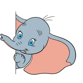 🙋‍♀️ Dumbo cartoon, elephant, disney, cute, animated telegram sticker