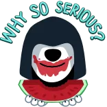 🤡 Joker Batman WHY SO SERIOUS? joker, batman, movie, quote, serious, villain, clown telegram sticker